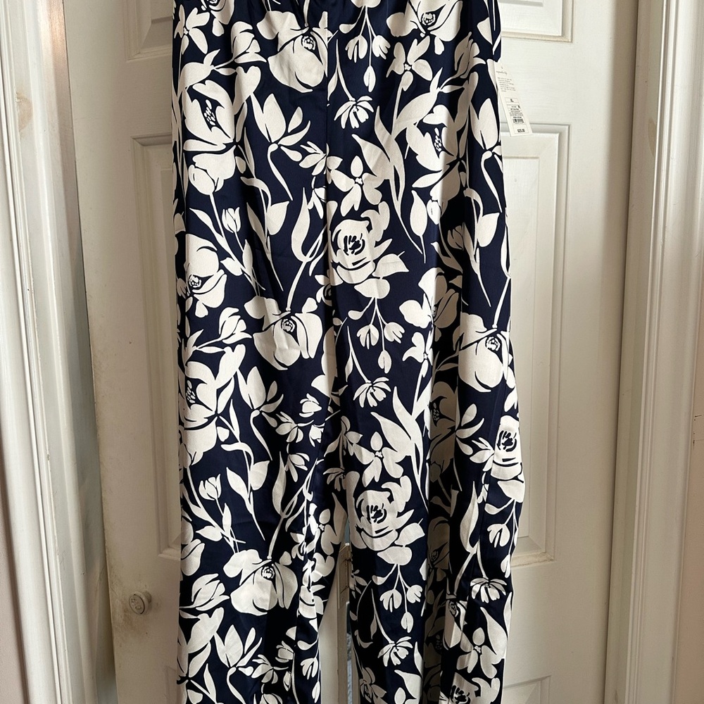 Floral Black and White Women's Jumpsuit
